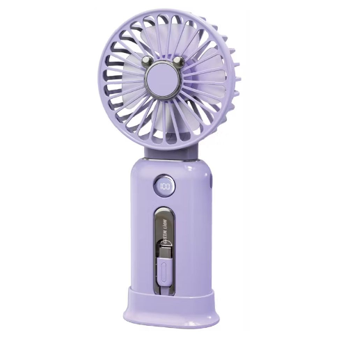 Green Lion Portable Mini Fan with Power Bank - Purple