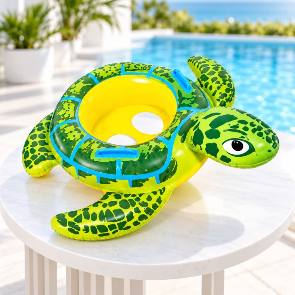 Inflatable Turtle-Shaped Baby Swimming Float