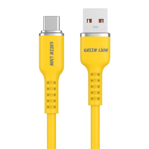 Green Lion USB-A TO USB-C Silicone Cable-Yellow