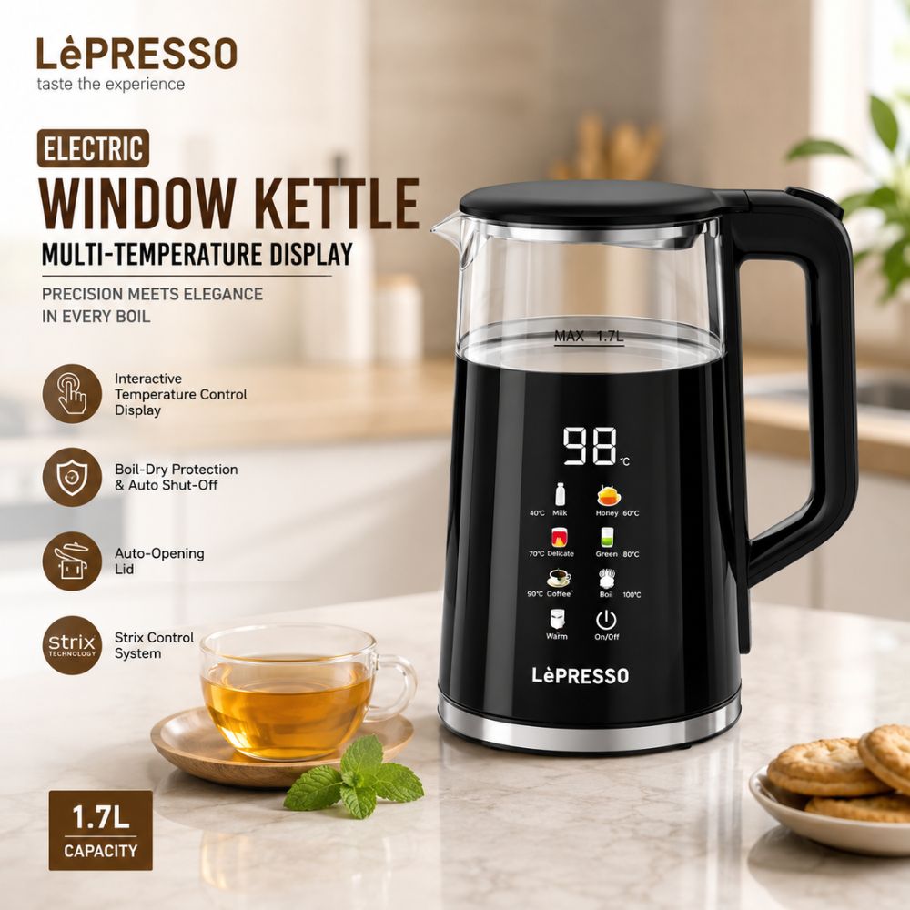 1.7L Digital Electric Kettle – Temperature Control Water Boiler LePresso