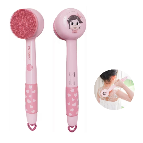 Kids Electric Body Brush – Silicone Bath Scrubber Porodo Pink