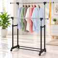 Garment Rack – LeoStar Double Clothes Stand with Extendable Pipes & Adjustable Height – CD-1265