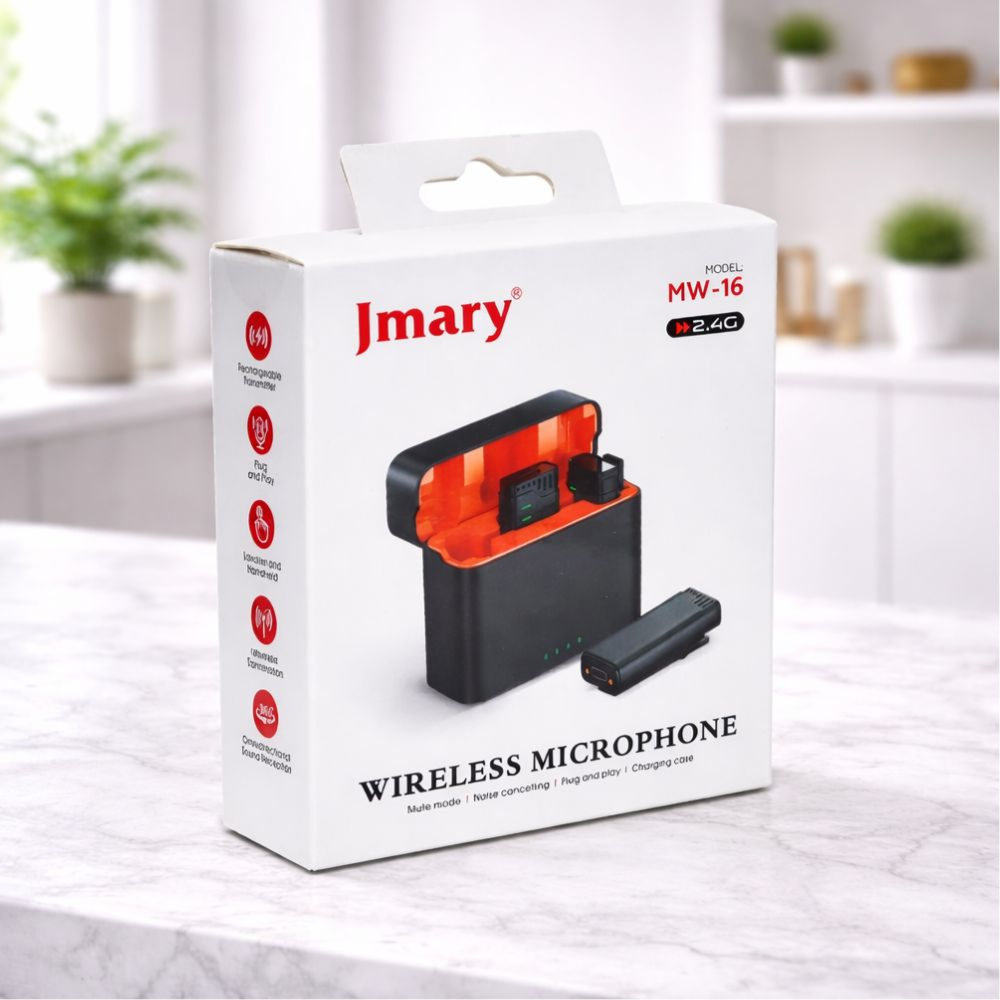 Wireless Microphone – Lavalier Microphone Clip On Mic for Mobile & Camera Jmary MW-16