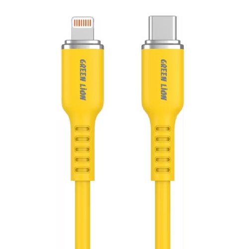 Green Lion USB-C TO Lightning Silicone Cable-Yellow