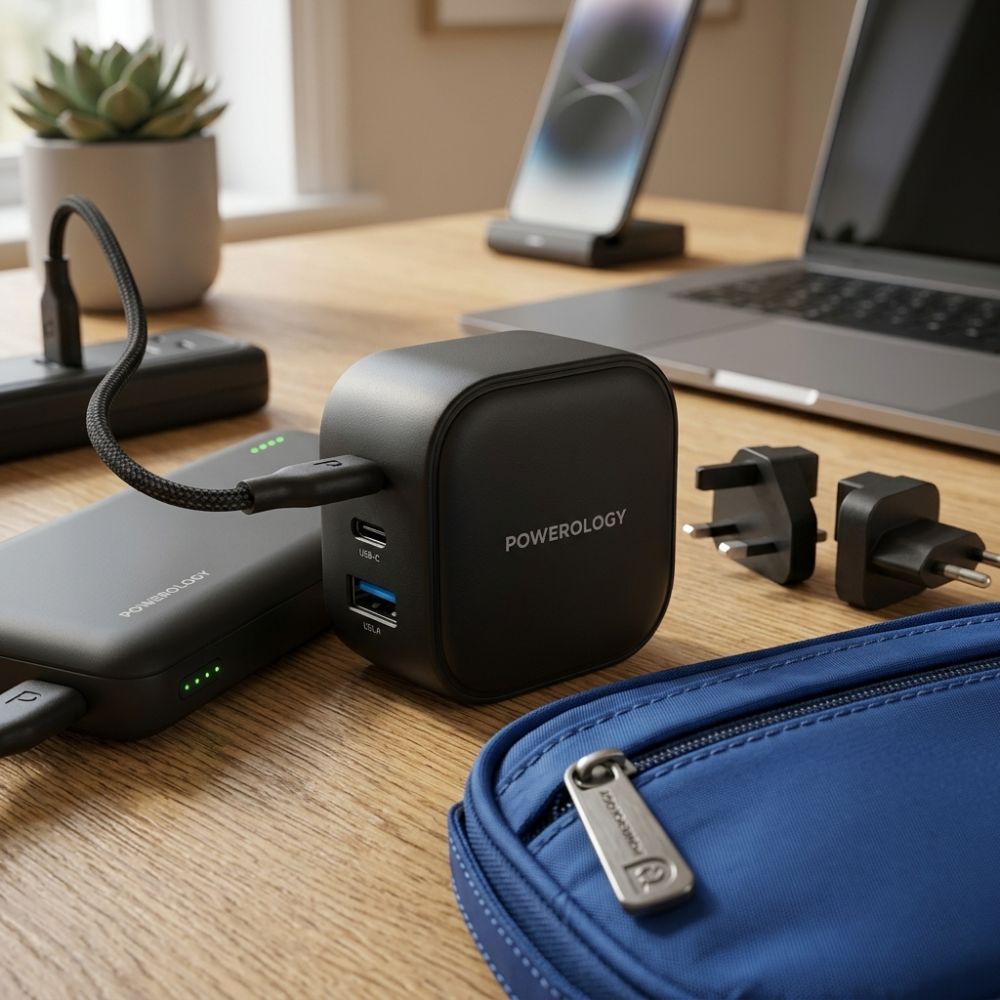 Powerology 5-in-1 Power Combo – Fast Charging Multi-Device Kit Black