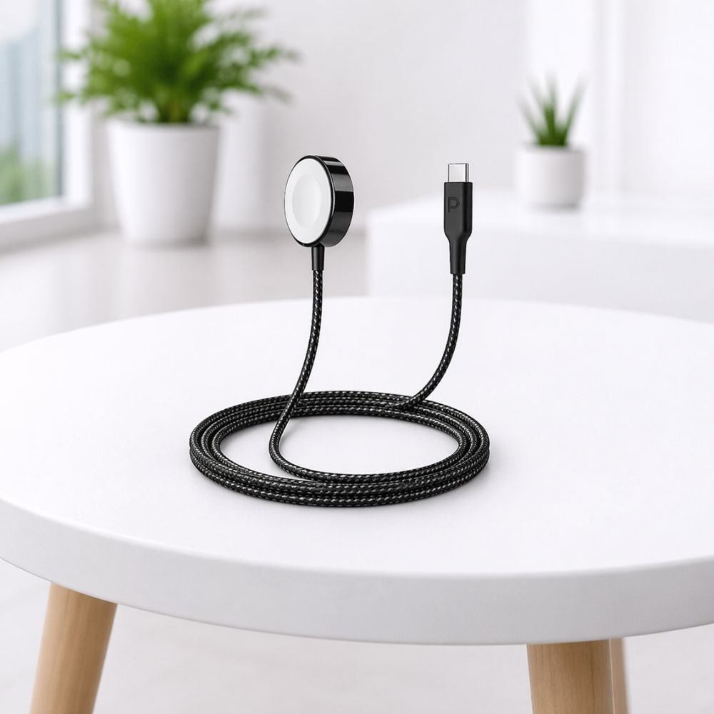 Powerology Braided Type-c Watch Charger 5W 1.2M - Black