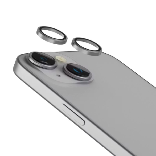Levelo Lucent Duo 9H Hardness Camera Lens Protector for iPhone 15 / 15 Plus - Silver