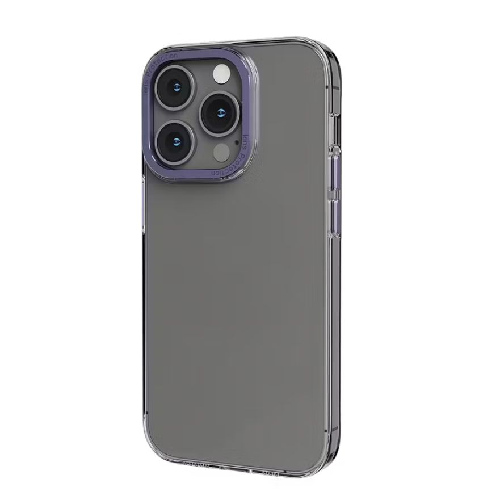 Levelo Sensa Clear Back Case For iPhone 14 Pro - Clear/Purple