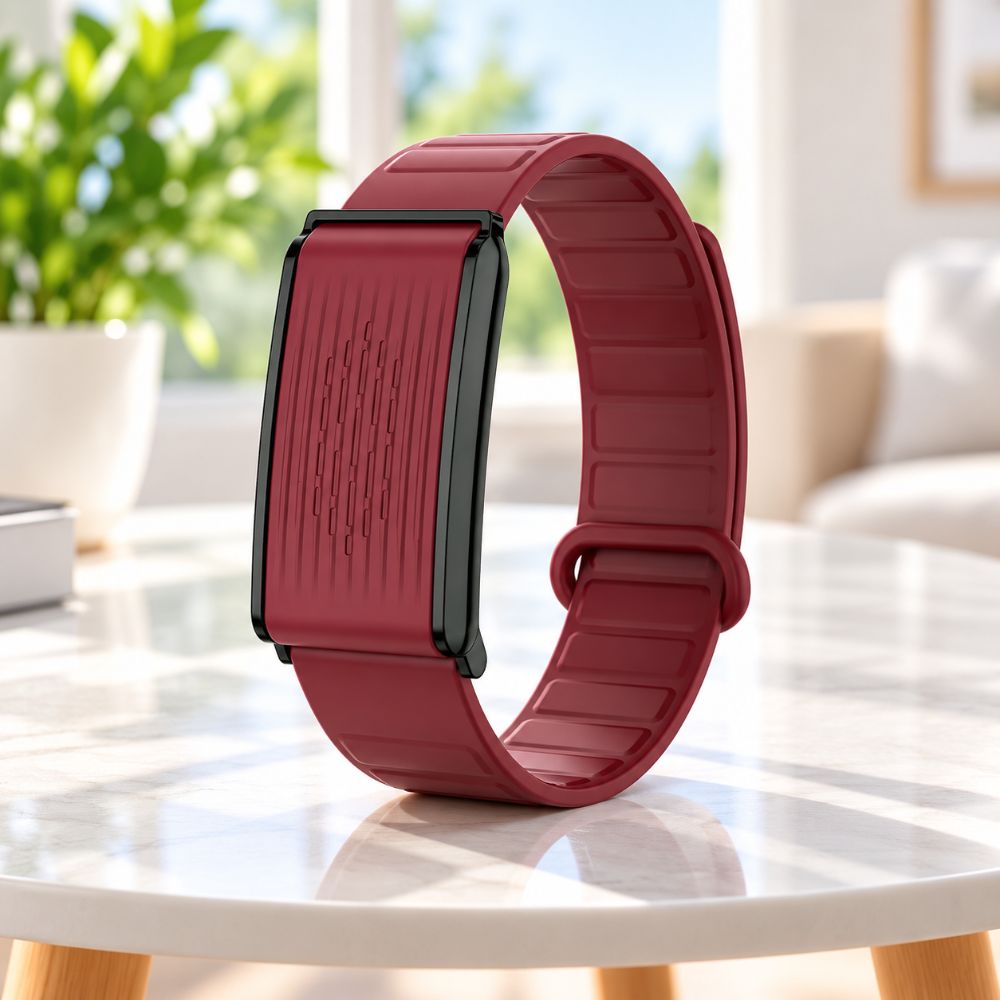 Porodo Trackfit X Screenless Magnetic Fitband with Heart Rate & SpO2 – Burgundy