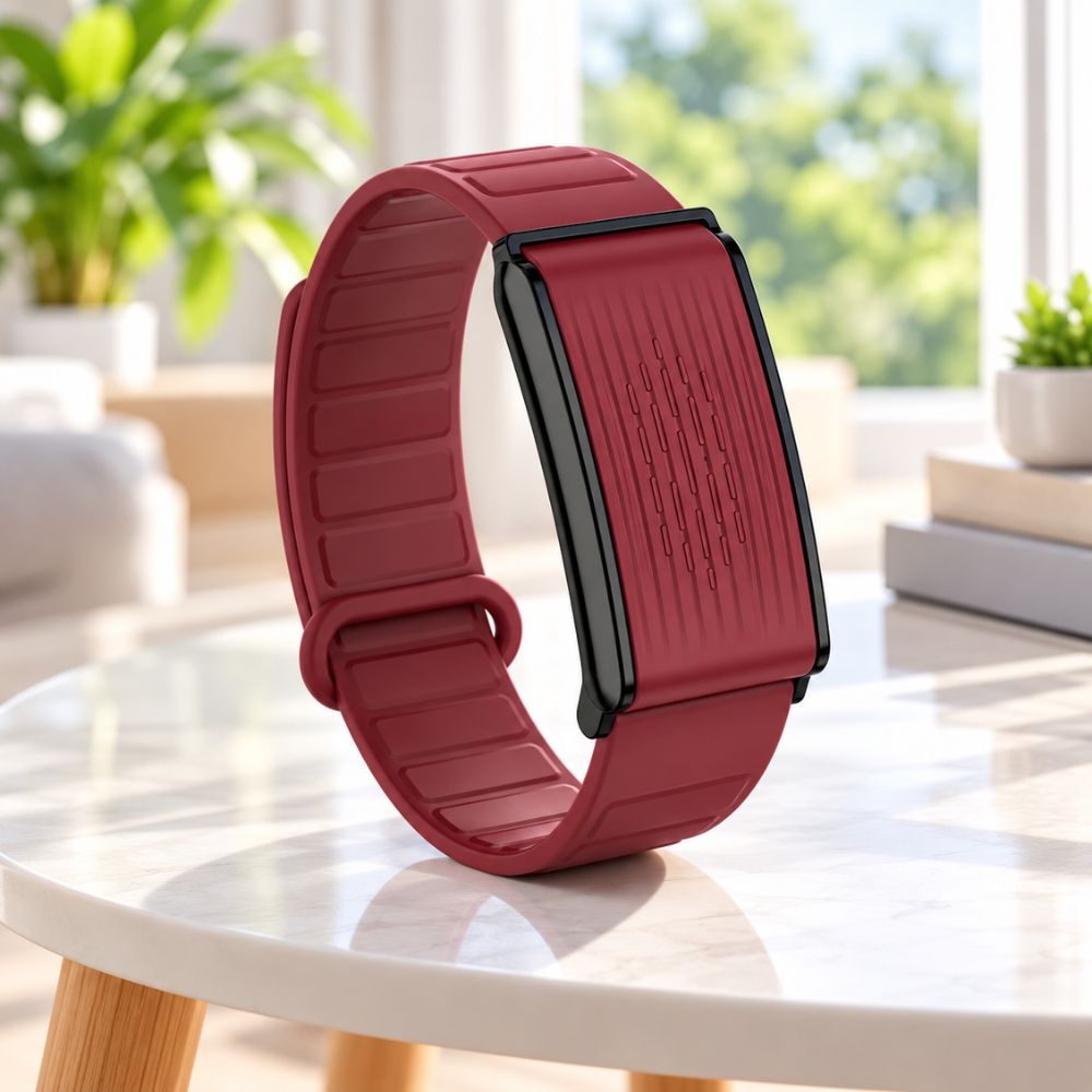 Porodo Trackfit X Screenless Magnetic Fitband with Heart Rate & SpO2 – Burgundy