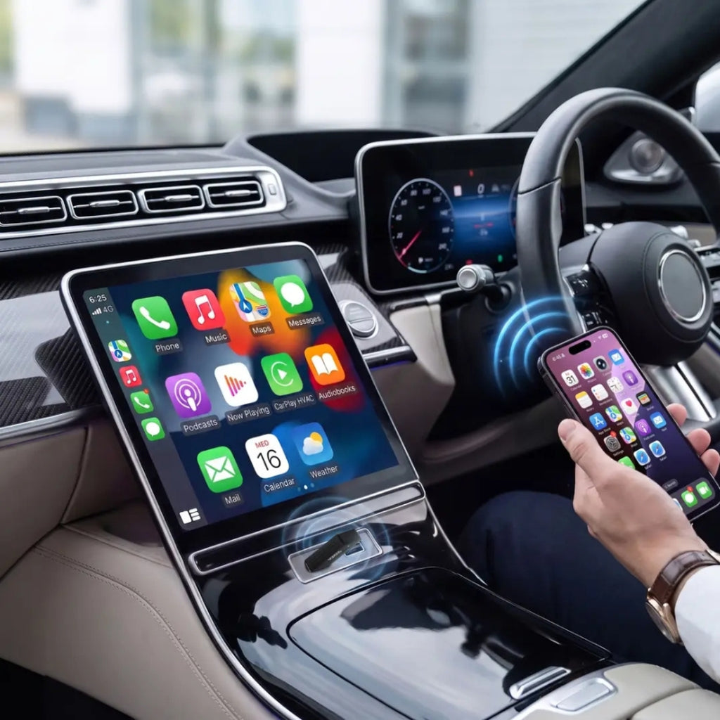 Porodo DuLink 2-in-1 Wireless CarPlay & Android Auto Adapter with Wi-Fi 6 & Bluetooth 5.4 – Black