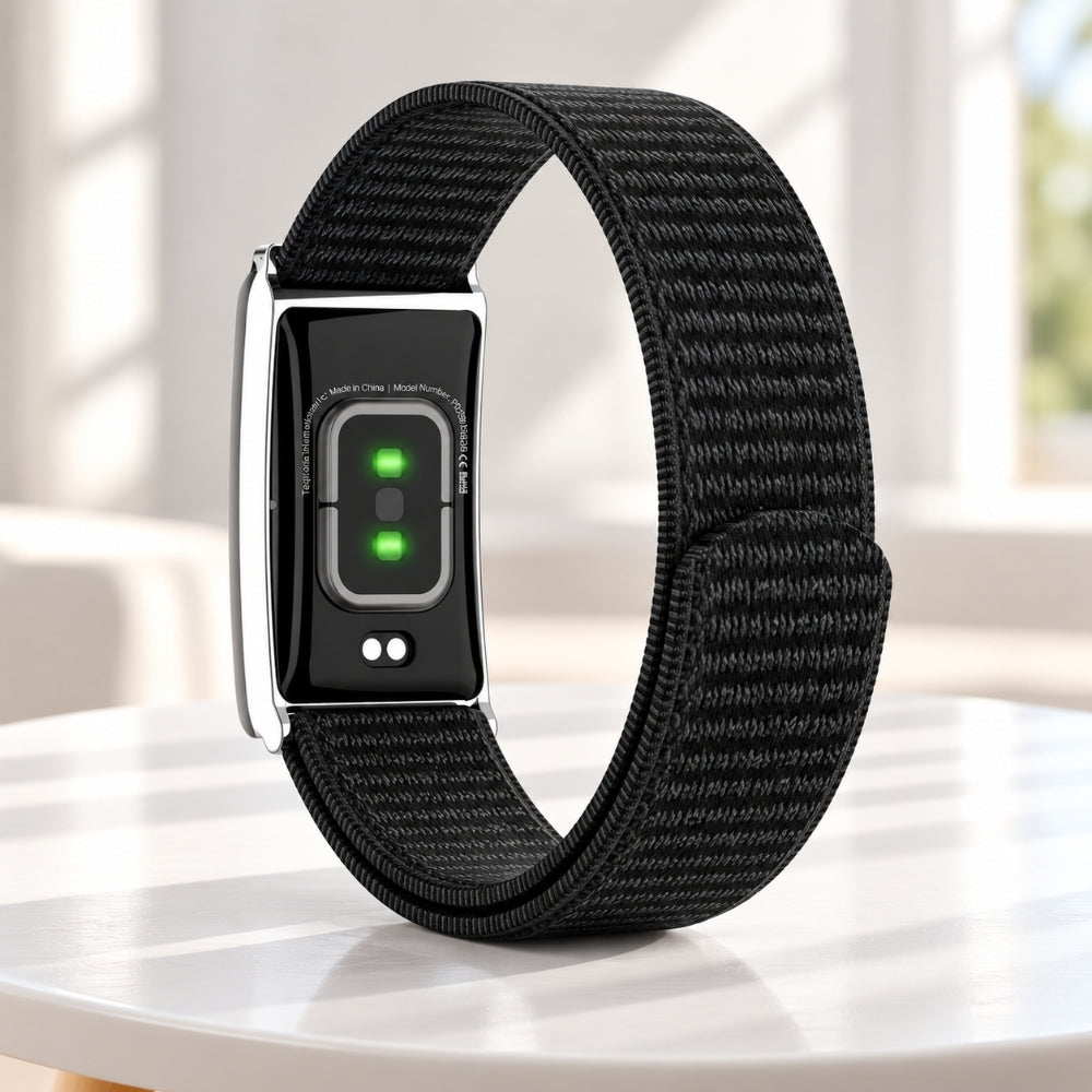Porodo TrackFit Screenless Smart Fitness Band with Nylon Strap – Black & Orange