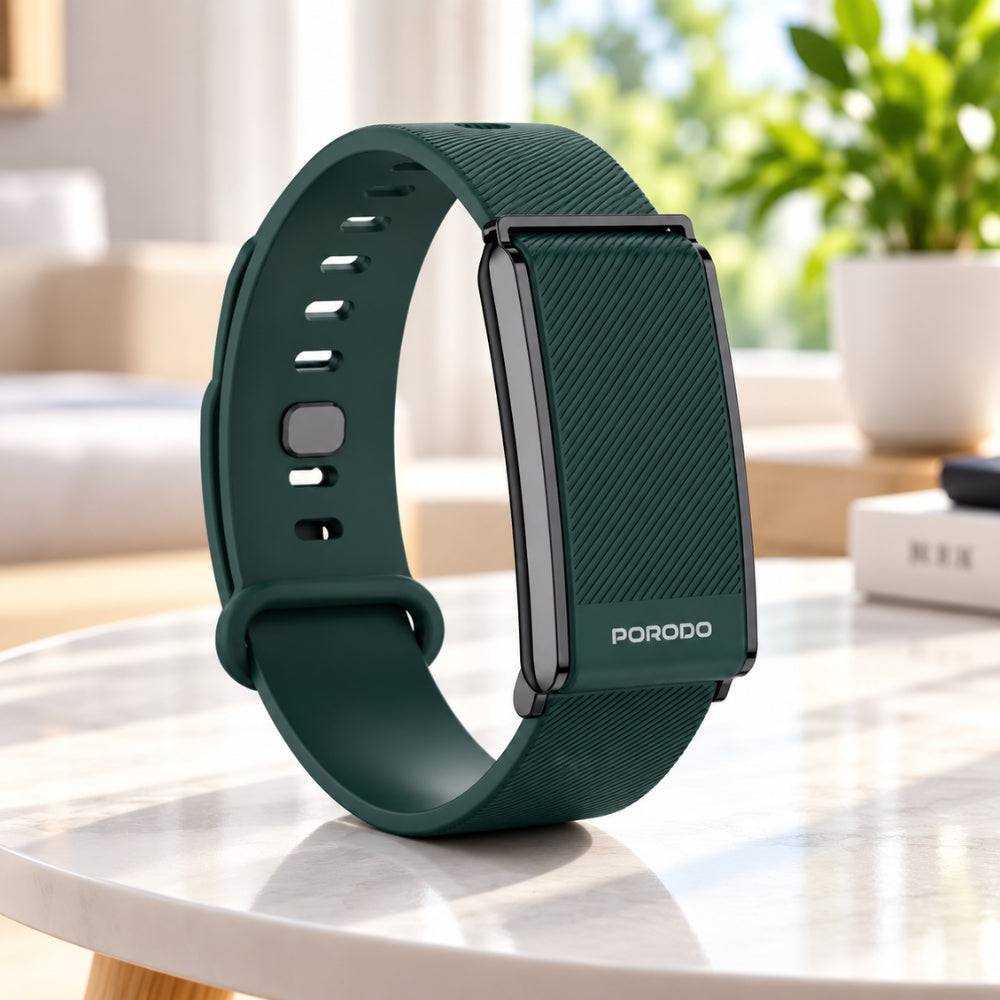 Porodo Trackfit Screenless Smart Fitband with Heart Rate & SpO2 – Green