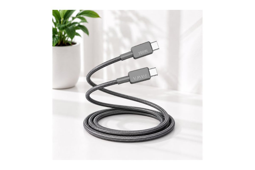 Pawa El‑caro Braided Cable Usb‑c To Usb‑c 100 W 1.2m - Gray