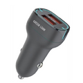 Dual Port Fast Car Charger – USB-A to Lightning Cable Green Lion