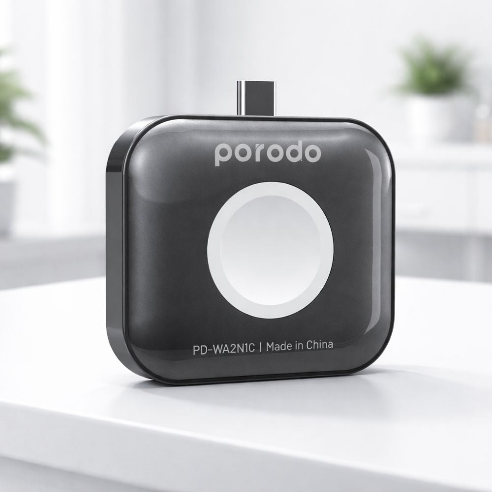 Porodo 2-IN-1 Apple Watch and Airpod Charger with Type-c Connector - Grey