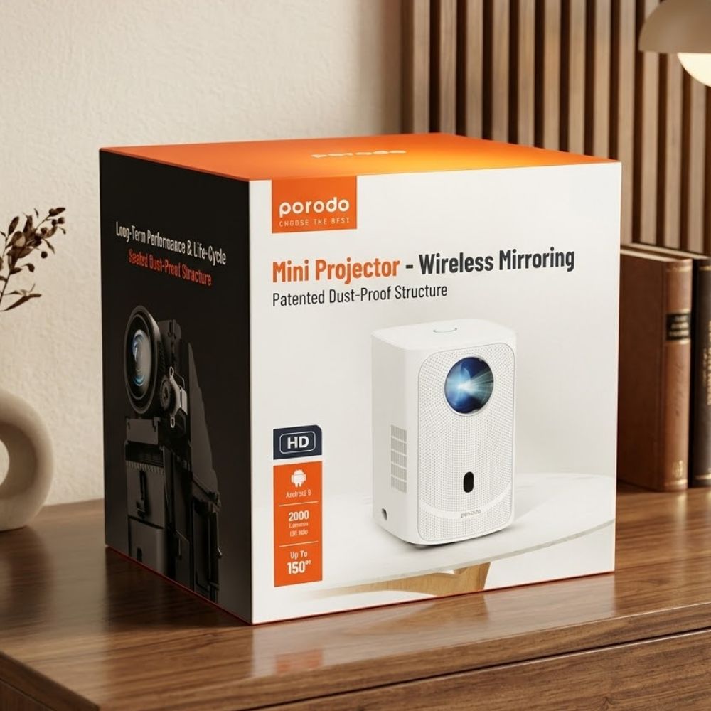 PD-P720PJR-WH Porodo 720P Projector Android 9
