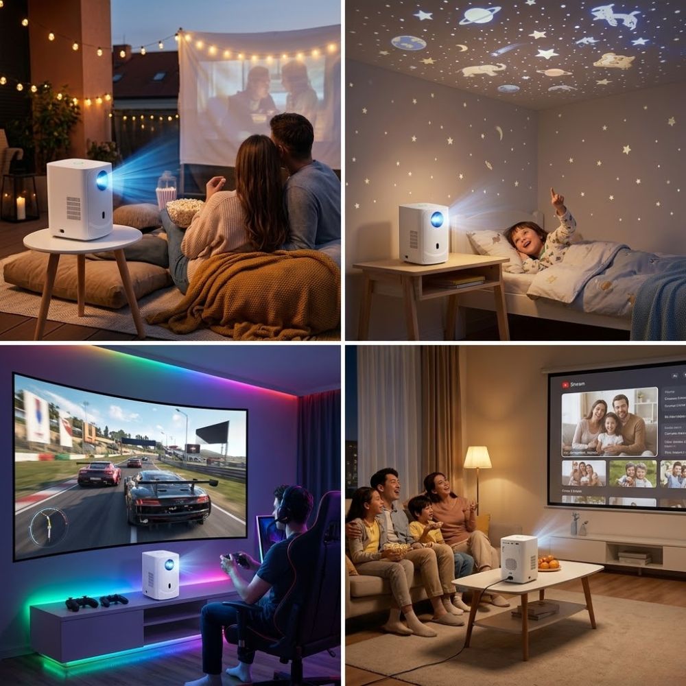 PD-P720PJR-WH Porodo 720P Projector Android 9