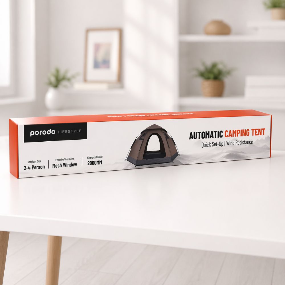 Porodo Lifestyle Automatic Camping Tent - Light Brown