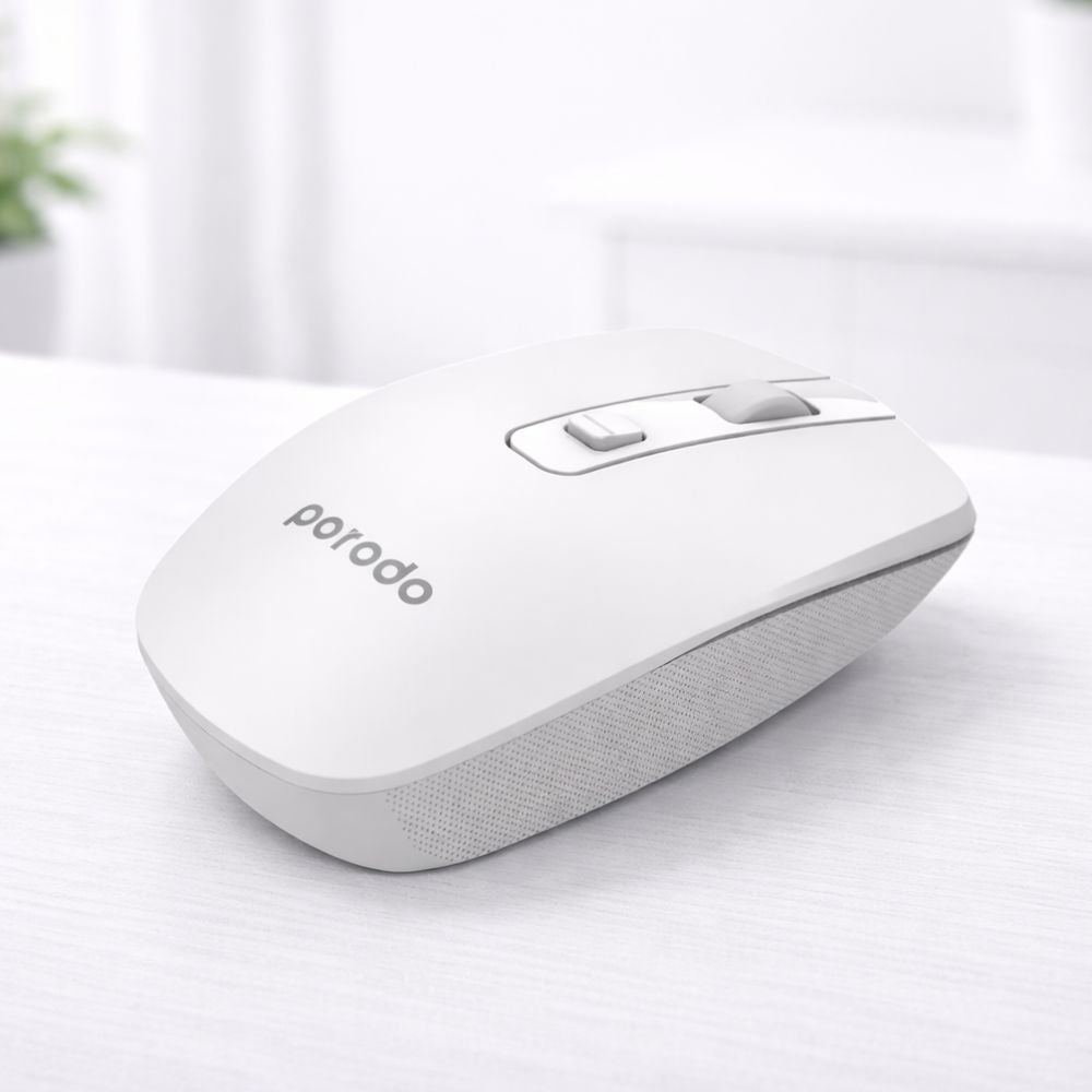 PD-WBRM16-WH Porodo Dual Mode Wireless Mouse 1600 Dpi-white