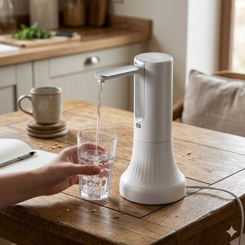 Porodo Lifestyle Desktop Water Dispenser with LED Display - White