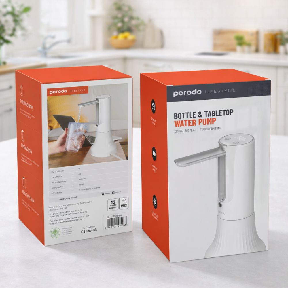 Porodo Lifestyle Desktop Water Dispenser with LED Display - White