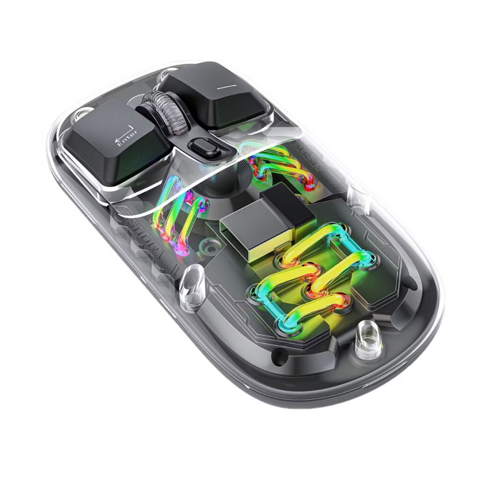 Pd-tmdm-wh Porodo Transparent Mouse 2.4G and Bluetooth Dual Mode - White