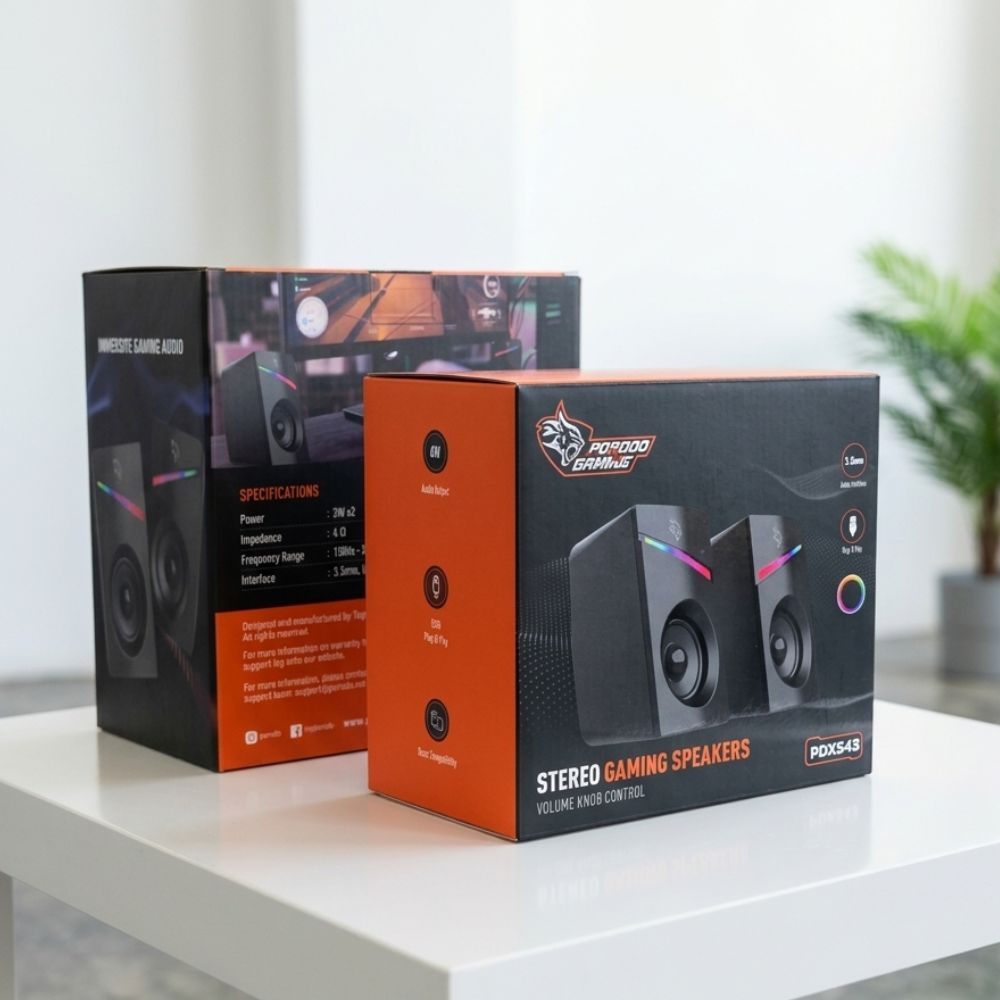 Porodo Gaming Speakers Wired 1.1M RGB - Black PDX543-BK