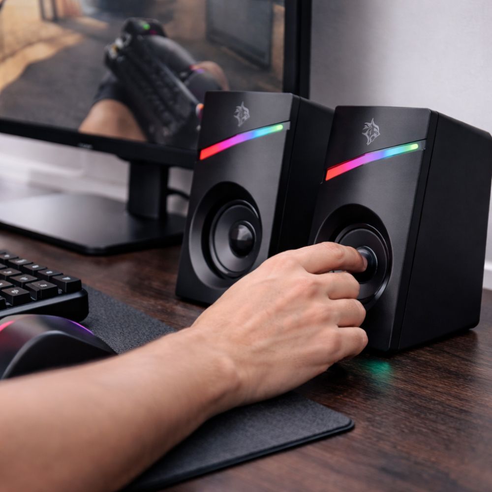 Porodo Gaming Speakers Wired 1.1M RGB - Black PDX543-BK