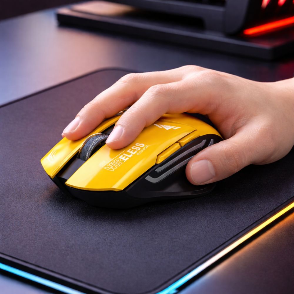 Porodo Gaming Wireless Mouse Dpi 1600 - Yellow PDX323-YL
