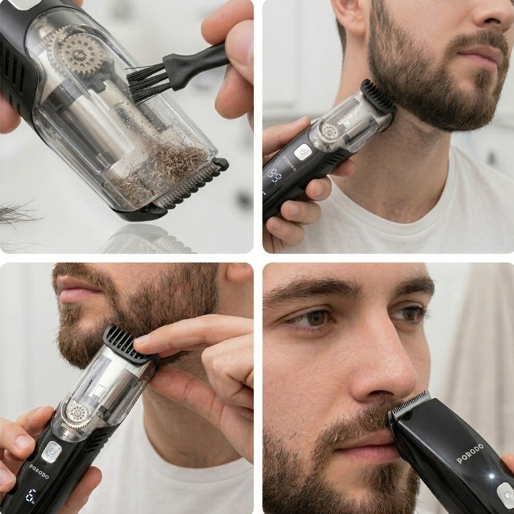 Porodo Lifestyle Air Suction Beard & Body Trimmer
