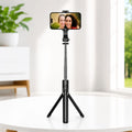 Plokama® Live K8 Multifunctional Selfie Stick Tripod with Bluetooth Remote-black