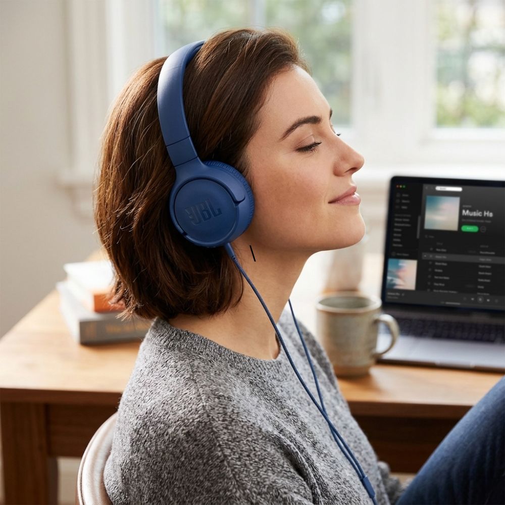Jbl T500 Wired On-ear Headphones-blue