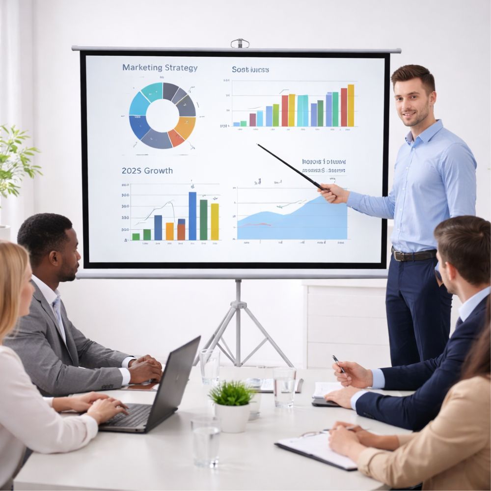 Green Lion Portable Projection Screen with Tripod Stand 72 "- Mate White