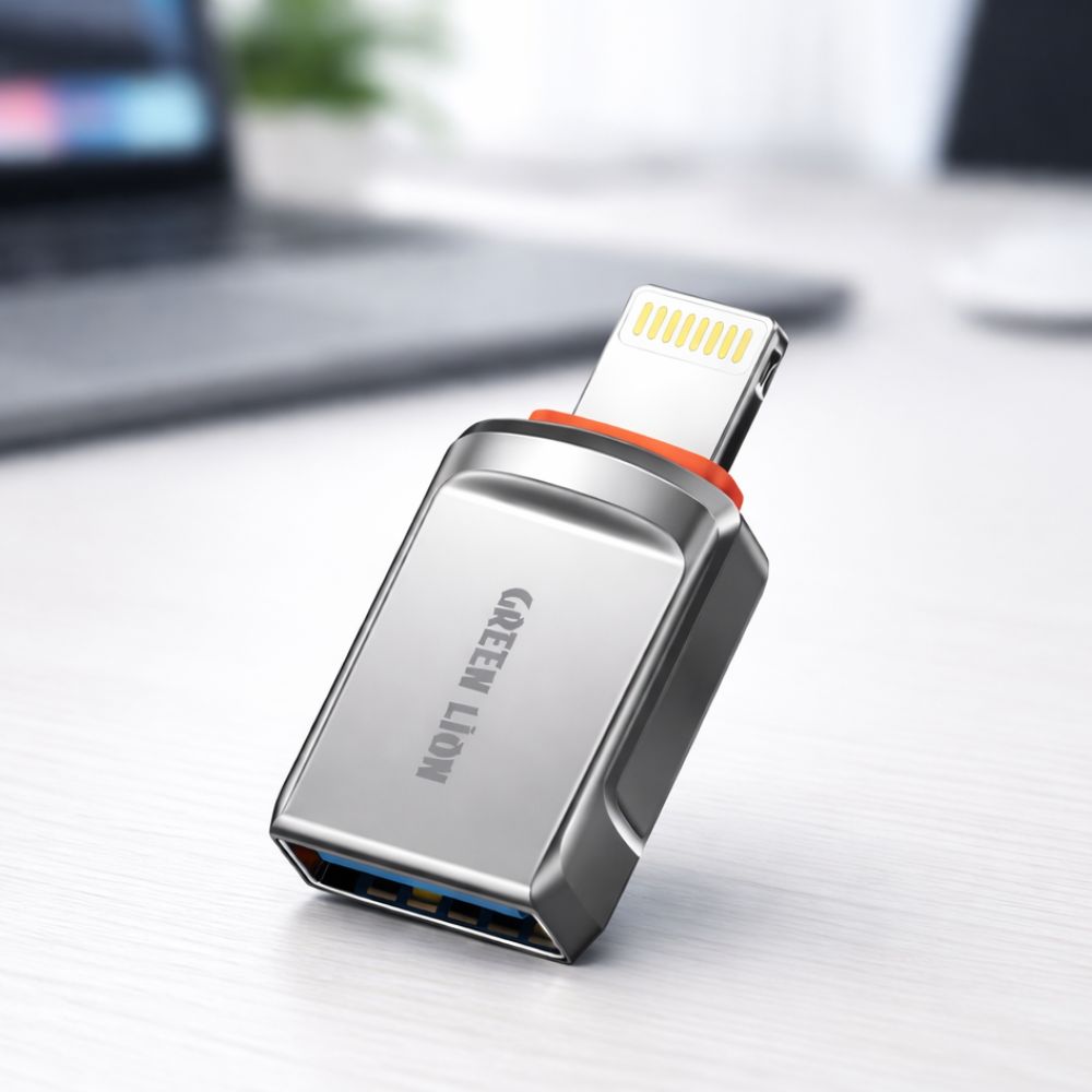 Phone Charger – Green Lion OTG Usb-a to Lightning Adapter - Gray