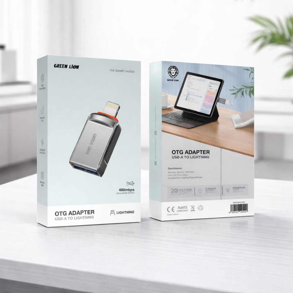 Phone Charger – Green Lion OTG Usb-a to Lightning Adapter - Gray