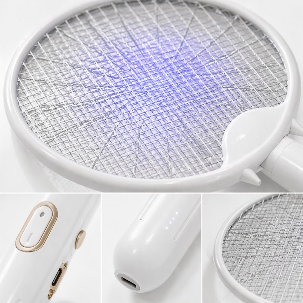 Stackable Electric Mosquito Swatter - White