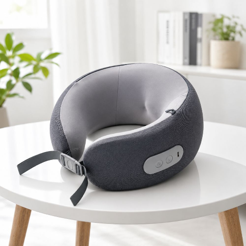 Green Lion Comfort Pillow with Neck Massage Function - Gray