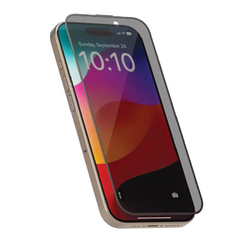 Levelo Privacy Soft edge Twice-Tempered Glass For iPhone 15 Pro - Black