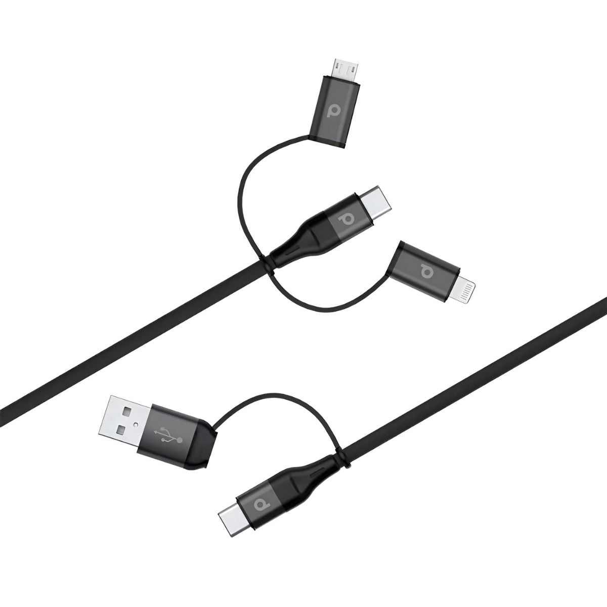 Porodo All in One Aluminum Braided Fast Charge Cable (1.2M/4FT)