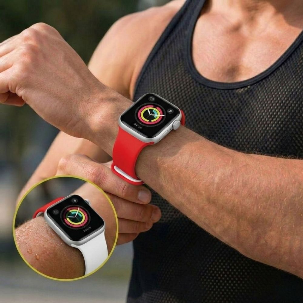 Smartwatch – Porodo Lifestyle SILICONE_X000D_ England Flag Watch Strap - Red/white