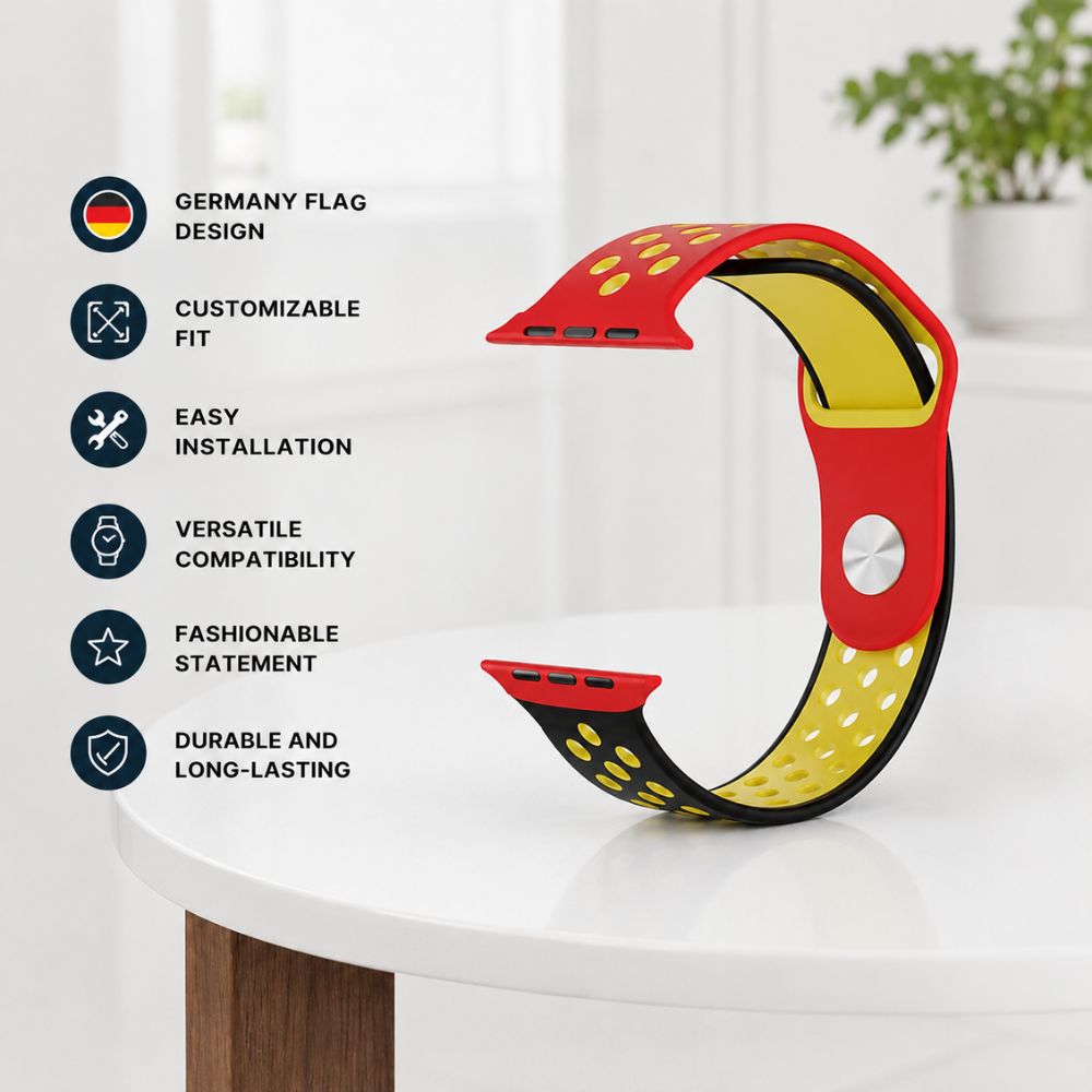 Smartwatch – Pd-gerstp-rby Porodo Lifestyle Silicone Flag Colour Watch Strap - Black/red/yellow