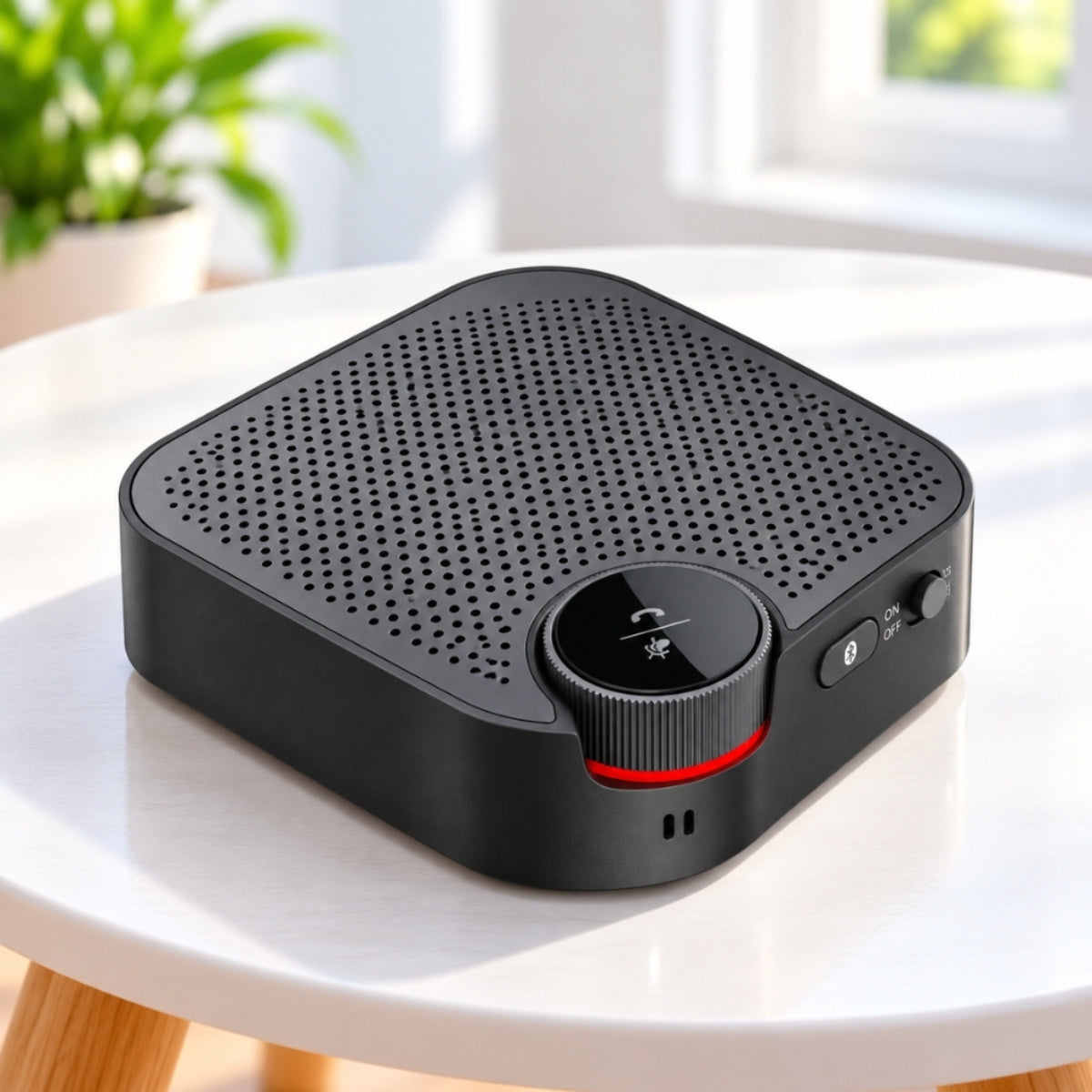 Porodo Bluetooth Conference Speaker with 3m Talking Distance & Omni-Directional Mic – Black