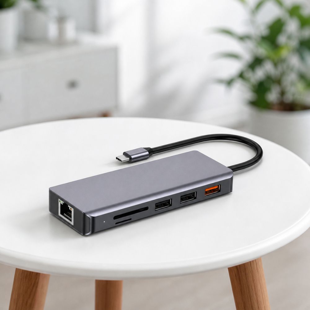 Charging Cable – PD-91CHB-GY Porodo 9-IN-1 Usb-c Hub Type-c PD 100W