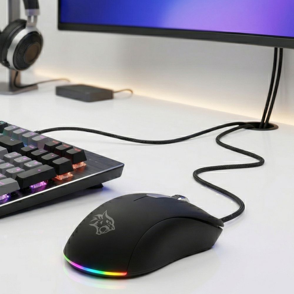 Porodo Gaming Black Hawk 8D Wired Gaming Mouse PDX318-BK