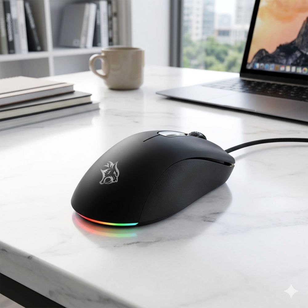 Porodo Gaming Black Hawk 8D Wired Gaming Mouse PDX318-BK