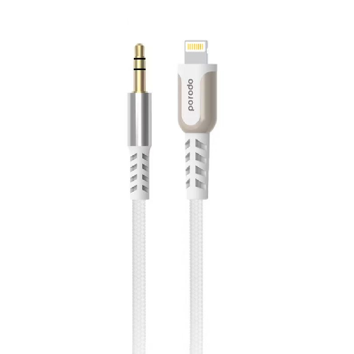 Porodo Lighting to Aux Cable with 1.2m - White