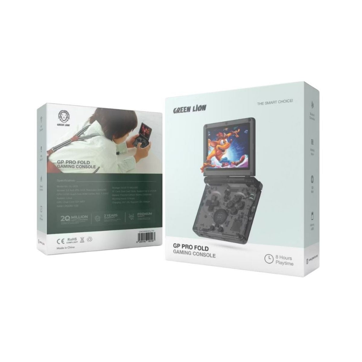 Green Lion GP PRO Fold Gaming Console - Black Transparent