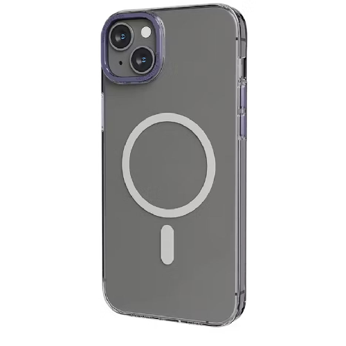 Levelo MagSafe Sensa Clear Back Case For iPhone 14 Plus - Clear/Purple