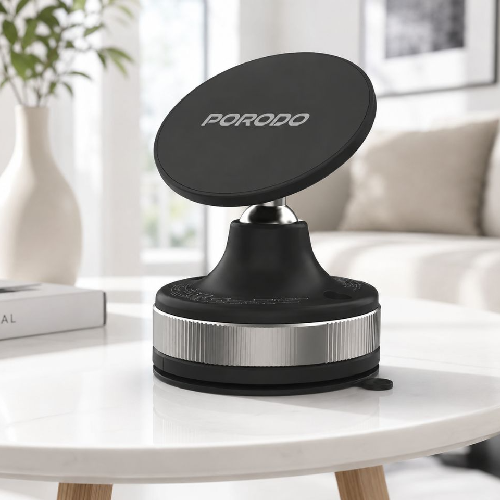Porodo Vacuseal Smart Suction Magnetic Phone Mount - Black